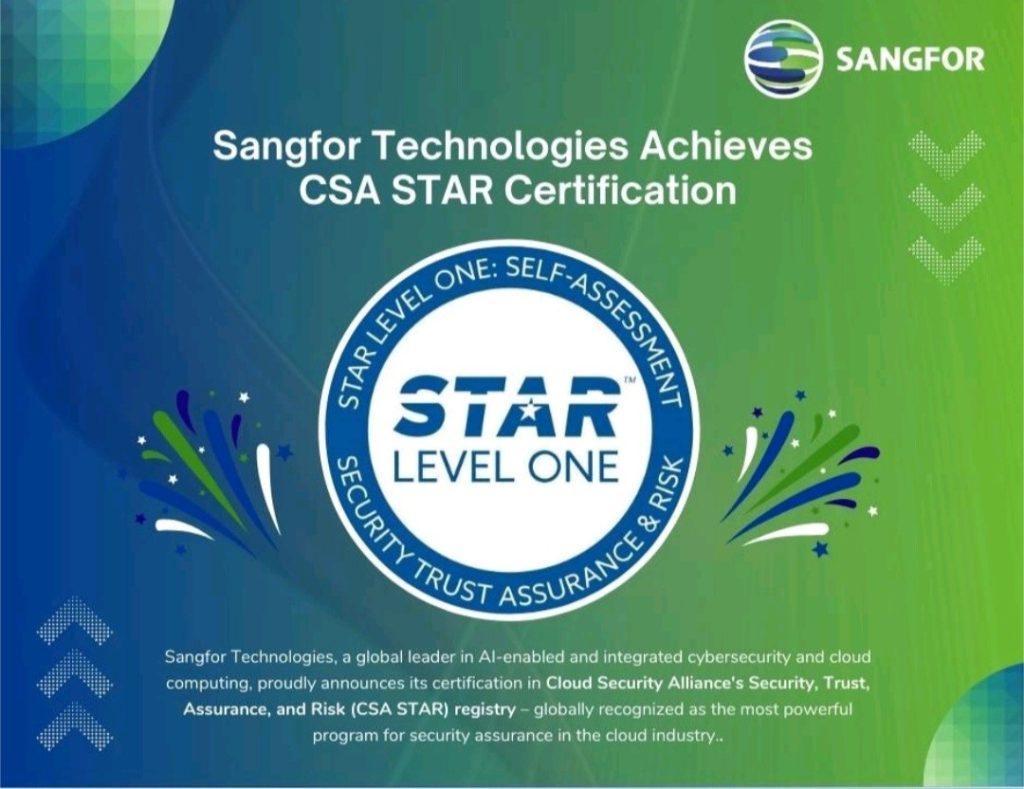 Sangfor ha ottenuto la certificazione CSA STAR livello 1